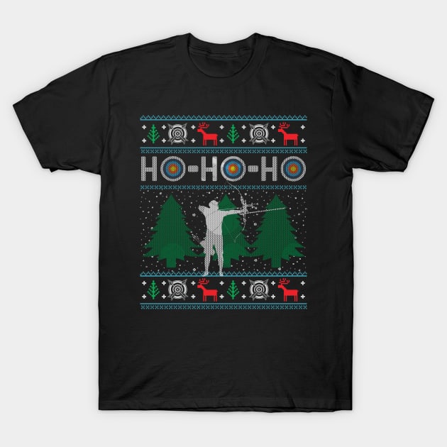 Christmas Archery Bow Hunting Bow Hunter Ugly Christmas Xmas T-Shirt by mrsmitful01